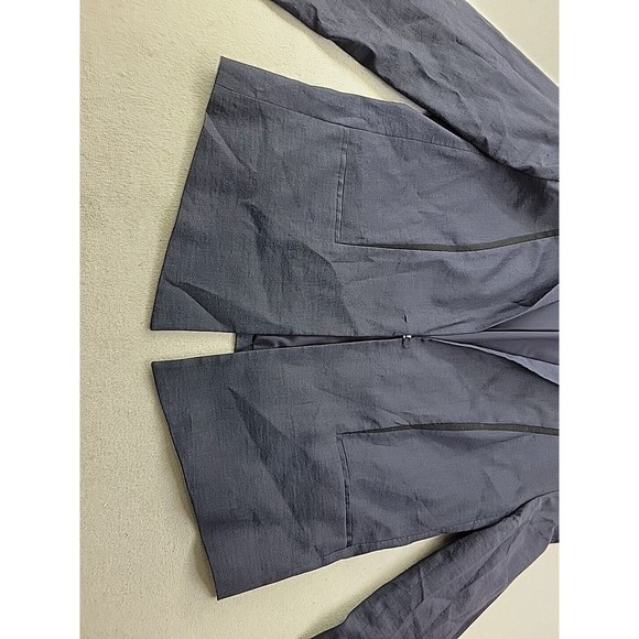 Elie Tahari Women's 8 Navy Blazer Stretch Linen Viscose Blend Tailored Classic - Picture 3 of 11